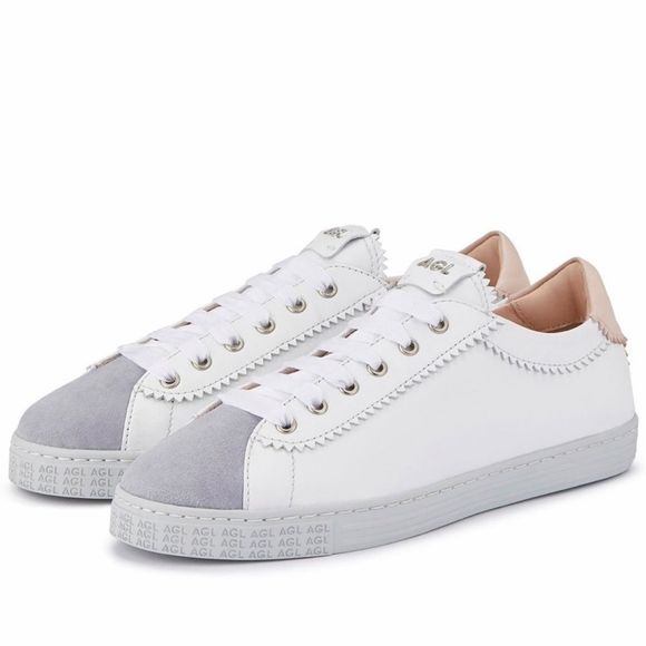 Agl Shoes - AGL Sade Sneaker In White W Gray Size 12